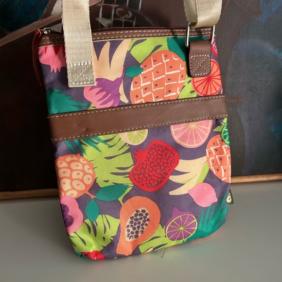 Lily Bloom Colorful Fruit Crossbody Bag 8"x9.5" - Picture 6 of 16